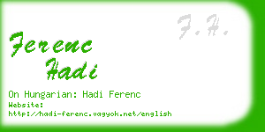 ferenc hadi business card